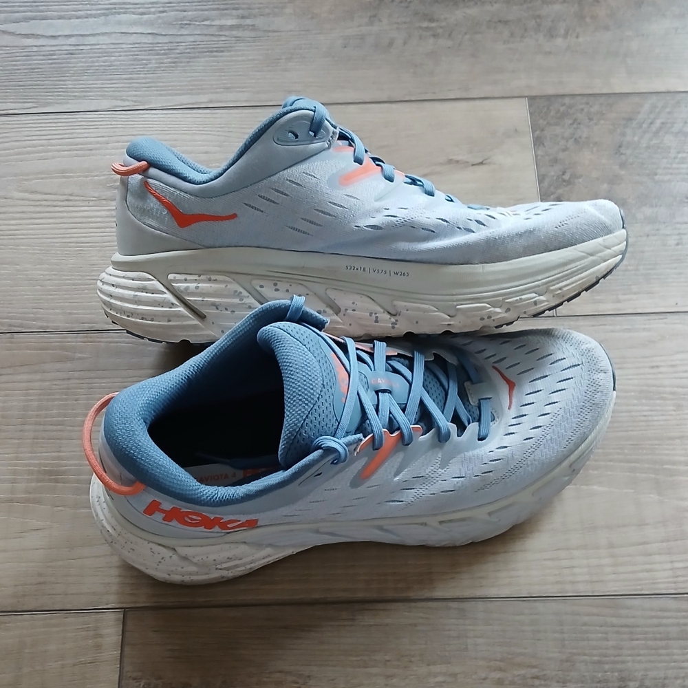 Hoka Women's Gaviota 4 in Blue and Coral. Size 11 B